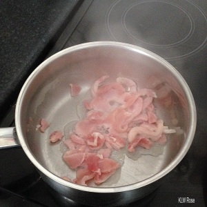 Add bacon to the sauce pot